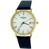 Rotary Gents White Roman Numerals Date Dial Black Leather Strap Watch GS02624/01