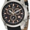 Rotary GS90018/04 Gents Chronograph Stainless Steel Watch with Black Leather Strap